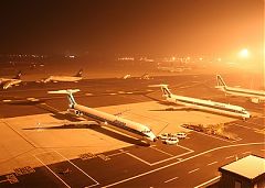 Vista notturna di Linate