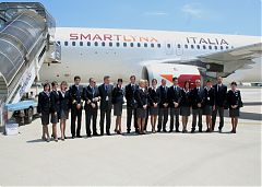 Foto di gruppo all'arrivo a Brindisi